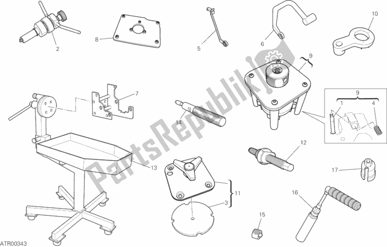 All parts for the 01b - Workshop Service Tools of the Ducati Superbike 959 Panigale ABS Brasil 2017